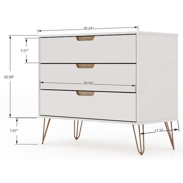 Luxor Intrepid 5 Drawer Off White And Nature Mid Century Modern Dresser And Nightstand Set Of 2 104hd3 The Home Depot