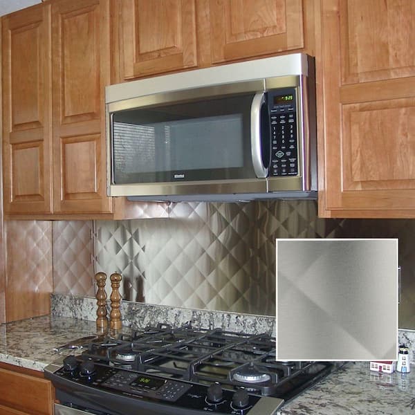 30 in. x 30 in. Quilted Stainless Steel Backsplash