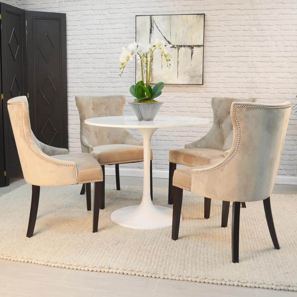 Enzo 36" White Marble Top Pedestal Dining Table
