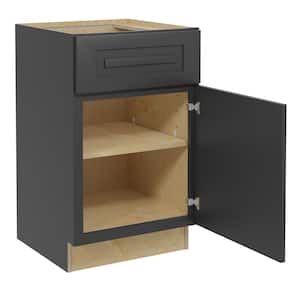 Grayson Deep Onyx Painted Plywood Shaker Assembled 1 Drawer Base Kitchen Cabinet Sft Cls R 21 in W x 24 in D x 34.5 in H