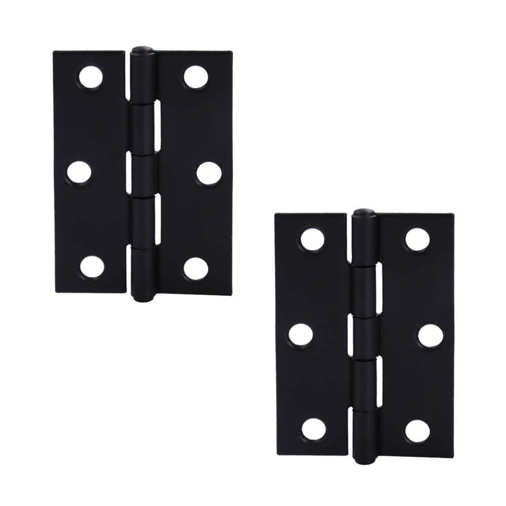 Everbilt 2-1/2 in. Matte Black Non-Removable Pin Narrow Utility Hinge (2- Pack) 28927 - The Home Depot