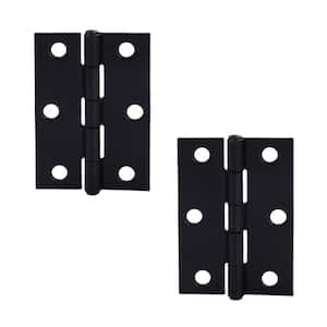 2-1/2 in. Matte Black Non-Removable Pin Narrow Utility Hinge (2-Pack)