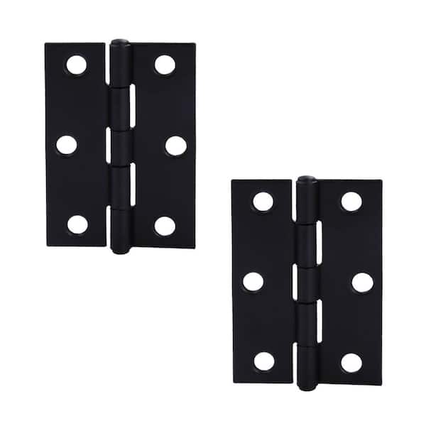 Everbilt 2-1/2 in. Matte Black Non-Removable Pin Narrow Utility Hinge (2-Pack)
