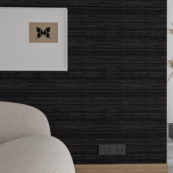 ilemong Peel Stick Black Textured Self Adhesive Wallpaper Contact Paper for Bedroom Cabinet(2-Roll, 23.62 in. W x 118.11 in. L)