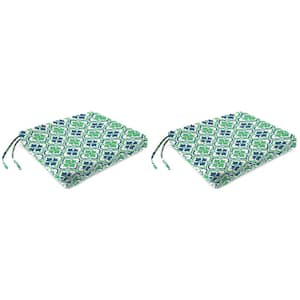 19 in. L x 17 in. W x 2 in. T Outdoor Rectangular Chair Pad Seat Cushion in Vesey Sea Mist (2-Pack)