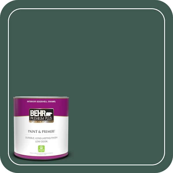 BEHR PREMIUM PLUS 1 qt. #PPF-02 Patio Green Eggshell Enamel Low Odor Interior Paint & Primer