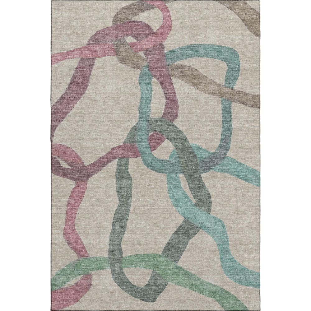 Mayfield Premium Machine Washable Abstract AMF2394 Tan 3 ft. x 5 ft. Area Rug price history on PriceWatchPro