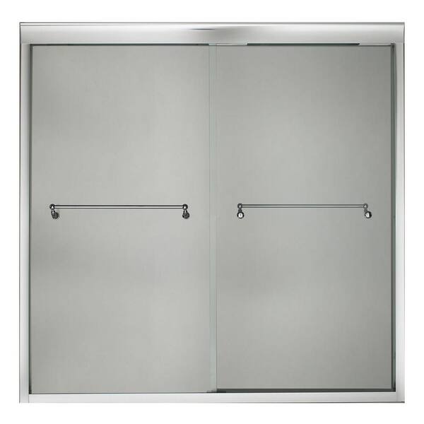 KOHLER Portrait 72 in. x 65 in. Frameless Bypass Shower Door in Bright Polished Silver Finish-DISCONTINUED