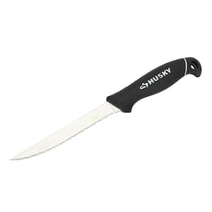 6 in. Stainless Steel Serrated Fixed Blade Knife with Sheath