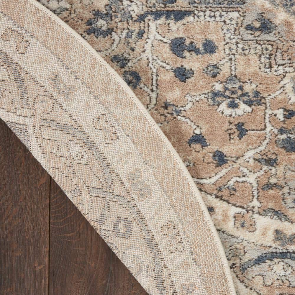 Concerto Beige and Gray Round Persian Area Rug