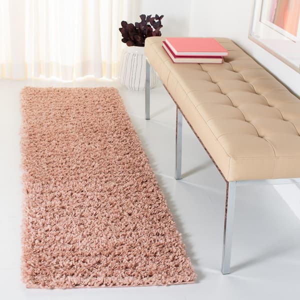 August Shag Rose 2 ft. x 9 ft. Solid Runner Rug