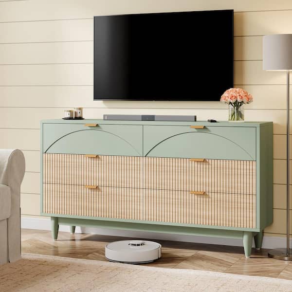slim fit dress slacks Richmond Ridged 5 Drawer Dresser, Matte Sage Green main image 0