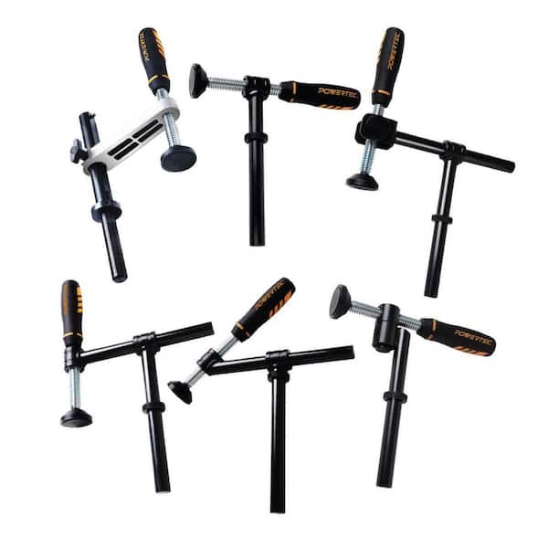 Woodworking Workbench Holdfast Clamps Series Fits 3/4 in. Bench Dog Holes. Variable Angle Screw Clamps Set (6-Pieces)