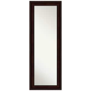 Large Rectangle Walnut Black Brown/Tan Hooks Modern Mirror (53.25 in. H x 19.25 in. W)