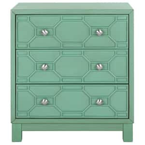 Izumi 3-Drawer Green Nightstand Chest