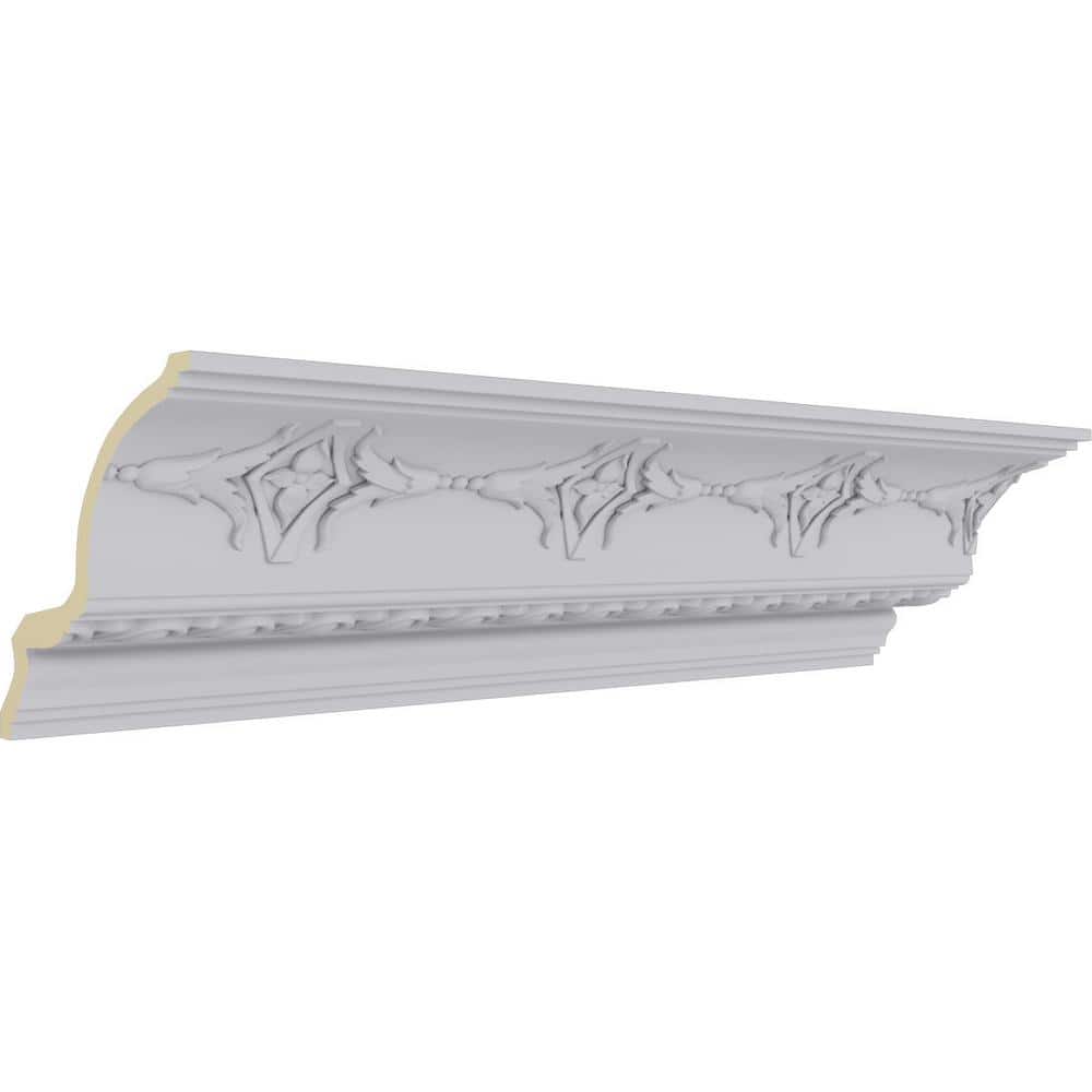 Primed White Polyurethane Egg and Dart Crown Moulding Sample