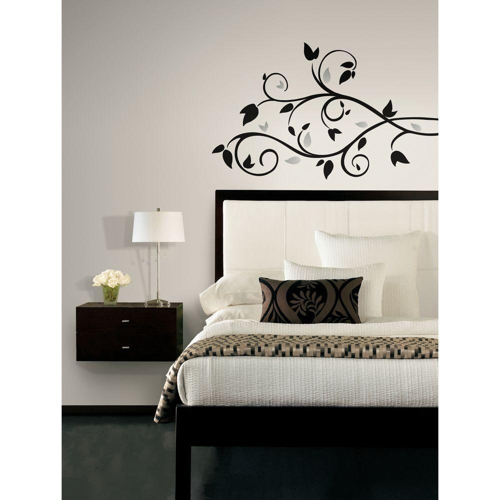 Roommates Scroll Branch Foil Leaves L And Stick Wall Decal Rmk1799scs The