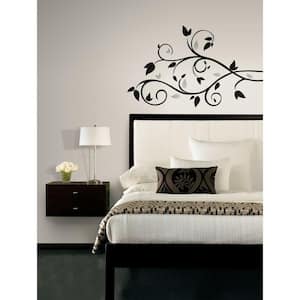 Scroll Branch Foil Leaves Peel and Stick Wall Decal