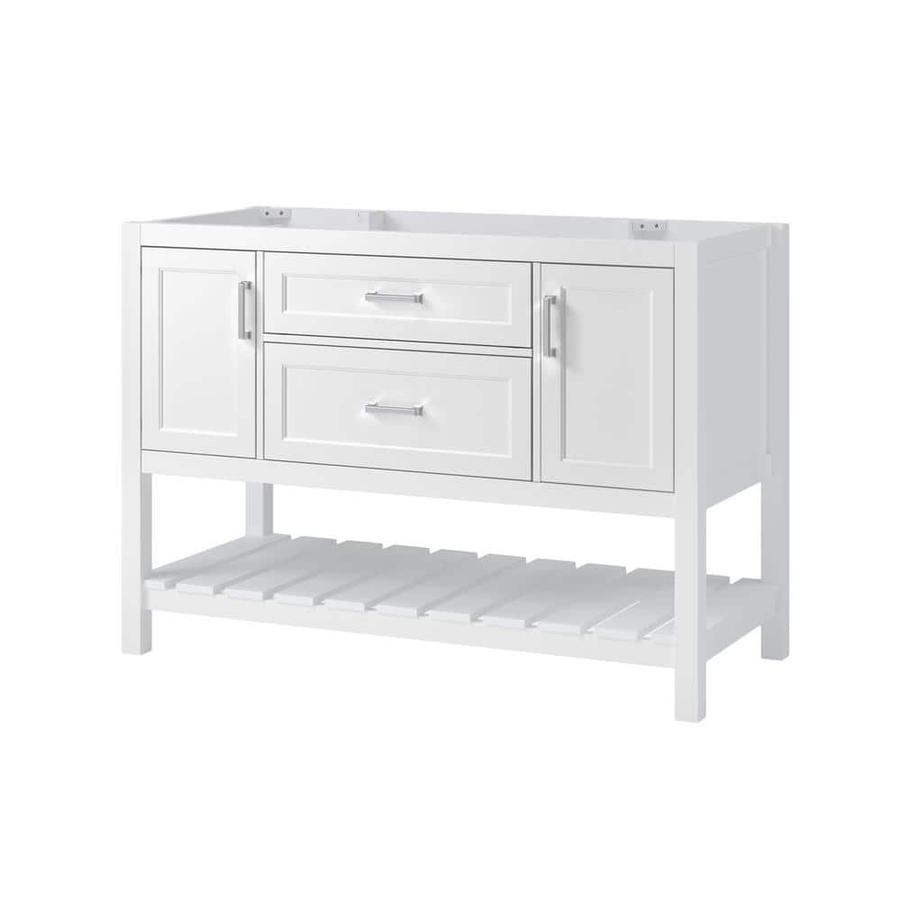 Lawson 48" White Freestanding Vanity Cabinet with Storage