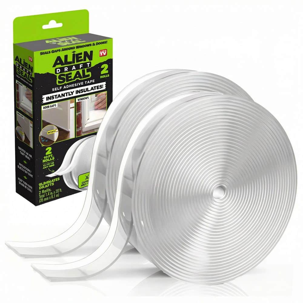 Alien Draft Seal 1.4 in. x 20 ft. Transparent Anti-Draft Adhesive Instant Insulation Door Seal Weatherstrip (2-Pack) price history on PriceWatchPro