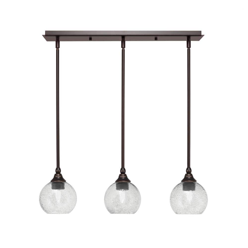 Livingston 100-Watt 3-Light Dark Granite Shaded Pendant Light with 5.75 in.
