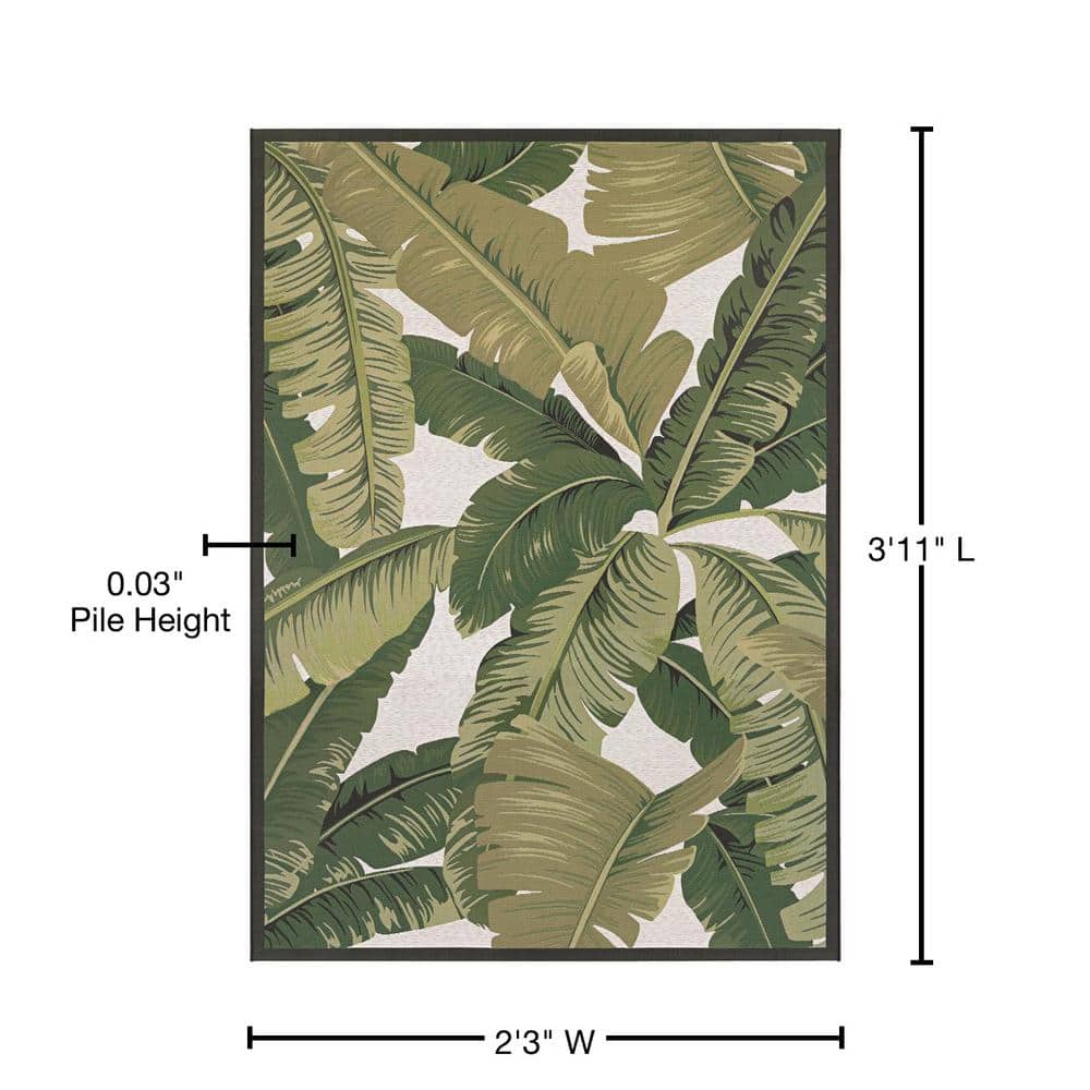 Dolce Ivory Hunter Green 2'3" x 3'11" Synthetic Transitional Area Rug