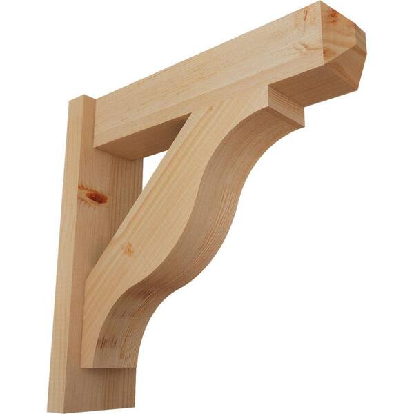 Ekena Millwork 6 in. x 20 in. x 20 in. Douglas Fir Fuston Craftsman Smooth Outlooker