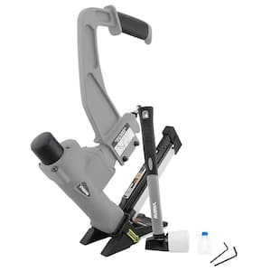 Pneumatic 3-in-1 15.5 and 16 Gauge 2 in. Flooring Nailer / Stapler with Flooring Mallet and Interchangeable Base Plates
