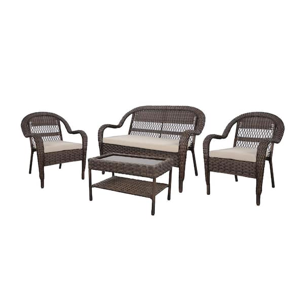 Stackable woven loveseat store home depot