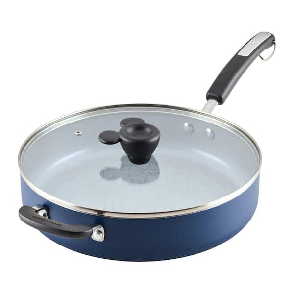 Farberware Disney Bon Voyage 4.5 qt. Aluminum Ceramic Nonstick Saute Pan with Lid in Blue