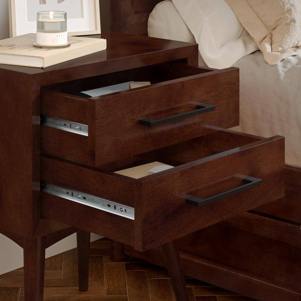 Pasadena Mid Century Modern Light Toffee 2 Drawer Nightstand - thumbnail 5