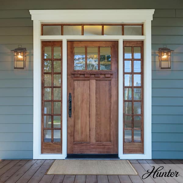 Hunter Yancy House 1 Light Matte Bronze Rectangle Hardwired Outdoor Lighting for Foyer / Entry Way