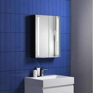 19.7 in. W x 25.6 in. H Rectangular Frontlit LED Dimmable Aluminum Medicine Cabinet with Mirror, Touch Switch