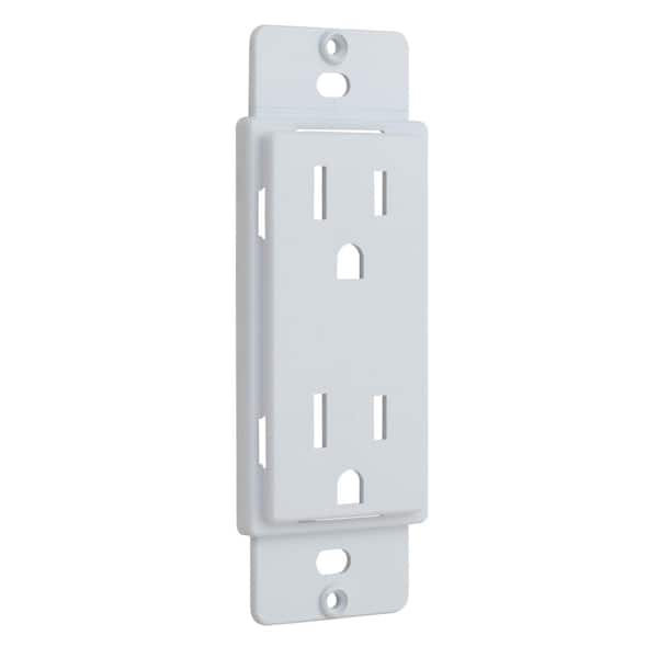 Commercial Electric 1-Gang Duplex Cover-up Plastic Wall Plate Adapter,  White (Textured/Paintable Finish) PPAW-D - The Home Depot
