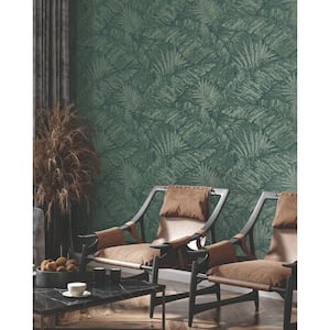 Palm Cove Toile Emerald Forest Wallpaper Roll
