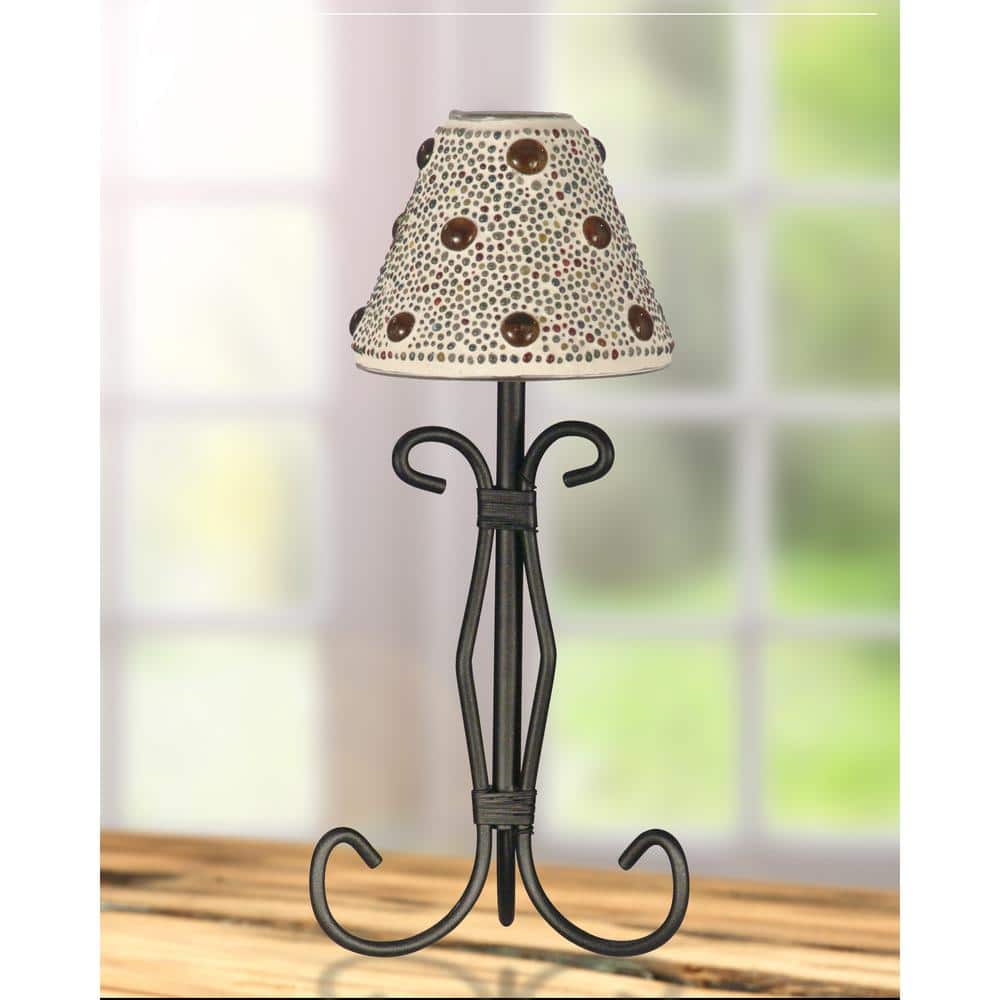 12 in. Amber Mosaic Art Glass Candle Votive