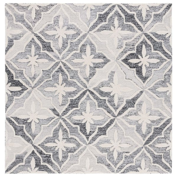Metro Black/Ivory 6 ft. x 6 ft. Moroccan Gradient Square Area Rug