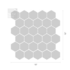 Hexa Gray 12 in. W x 12 in. H Peel and Stick Self-Adhesive Decorative Mosaic Wall Tile Backsplash (12-Tiles)
