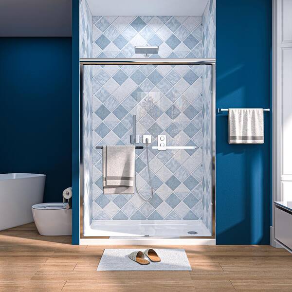 TOOLKISS 56 in. - 60 in. W x 72 in. H Sliding Framed Shower Door