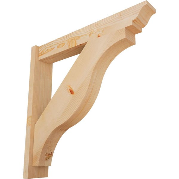 Ekena Millwork 6 in. x 30 in. x 30 in. Douglas Fir Fuston Traditional Smooth Outlooker