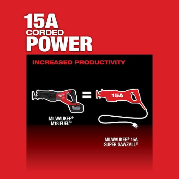 Milwaukee - M18 FUEL 18V Lith-Ion Brushless Cordless Super SAWZALL Reciprocating Saw w/M18 REDLITHIUM FORGE XC 8.0 Ah Battery Pack