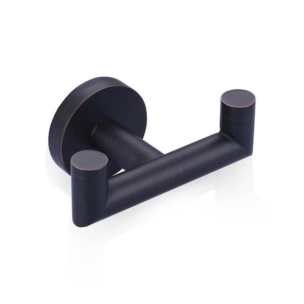 WOWOW Oil Rubbed Bronze J-Hook Double Robe/Towel Hook in Stainless ...