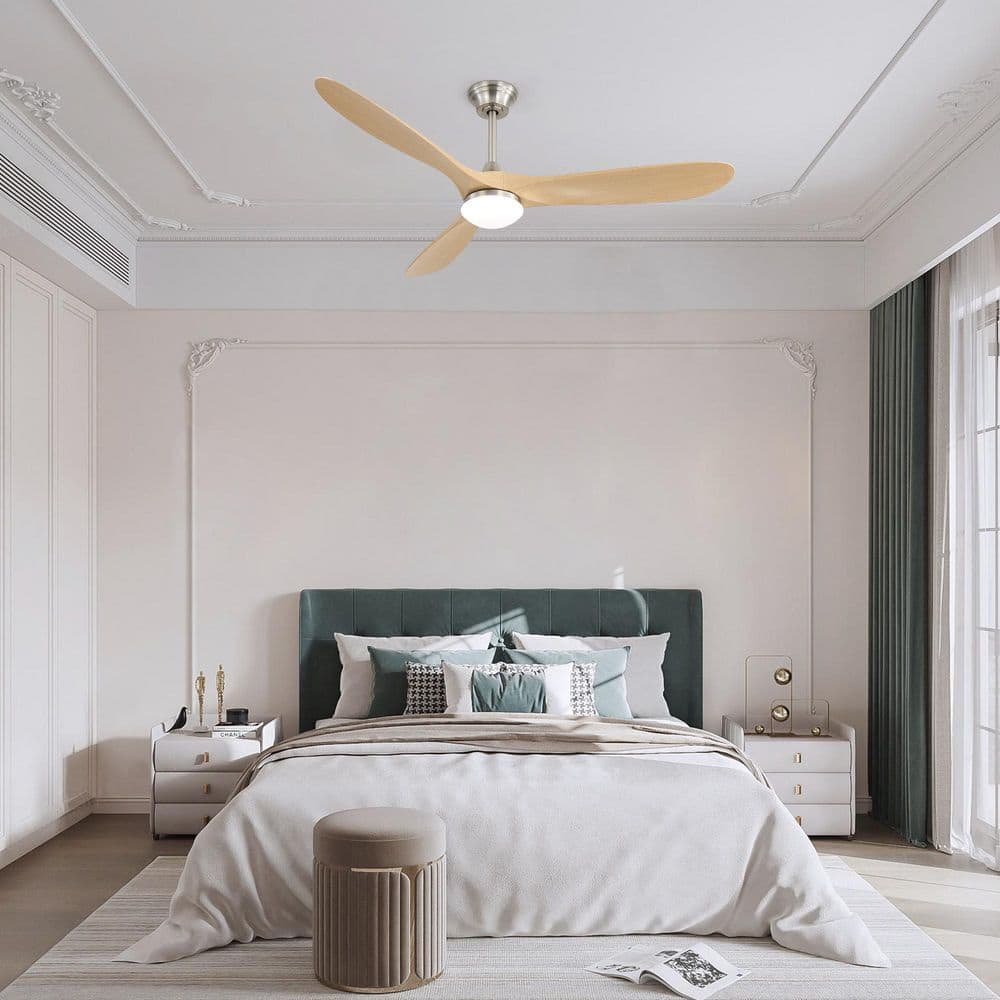 60 in. Smart Indoor Nickel Downrod Mount Standard Ceiling Fan with Dimmable, Reversible Motor and App & Remote Control price history on PriceWatchPro