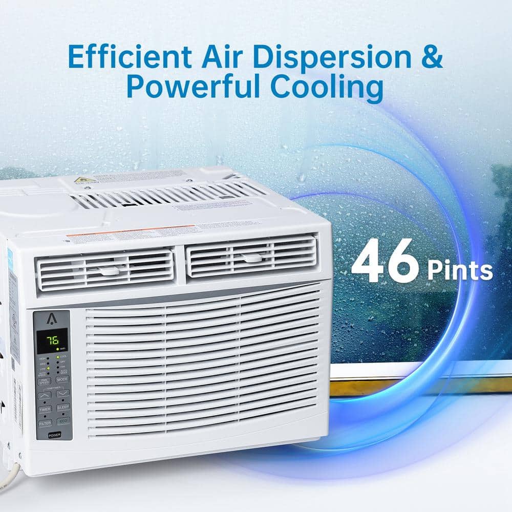 White 6,000 BTU Window Air Conditioner with Remote and Smart Control