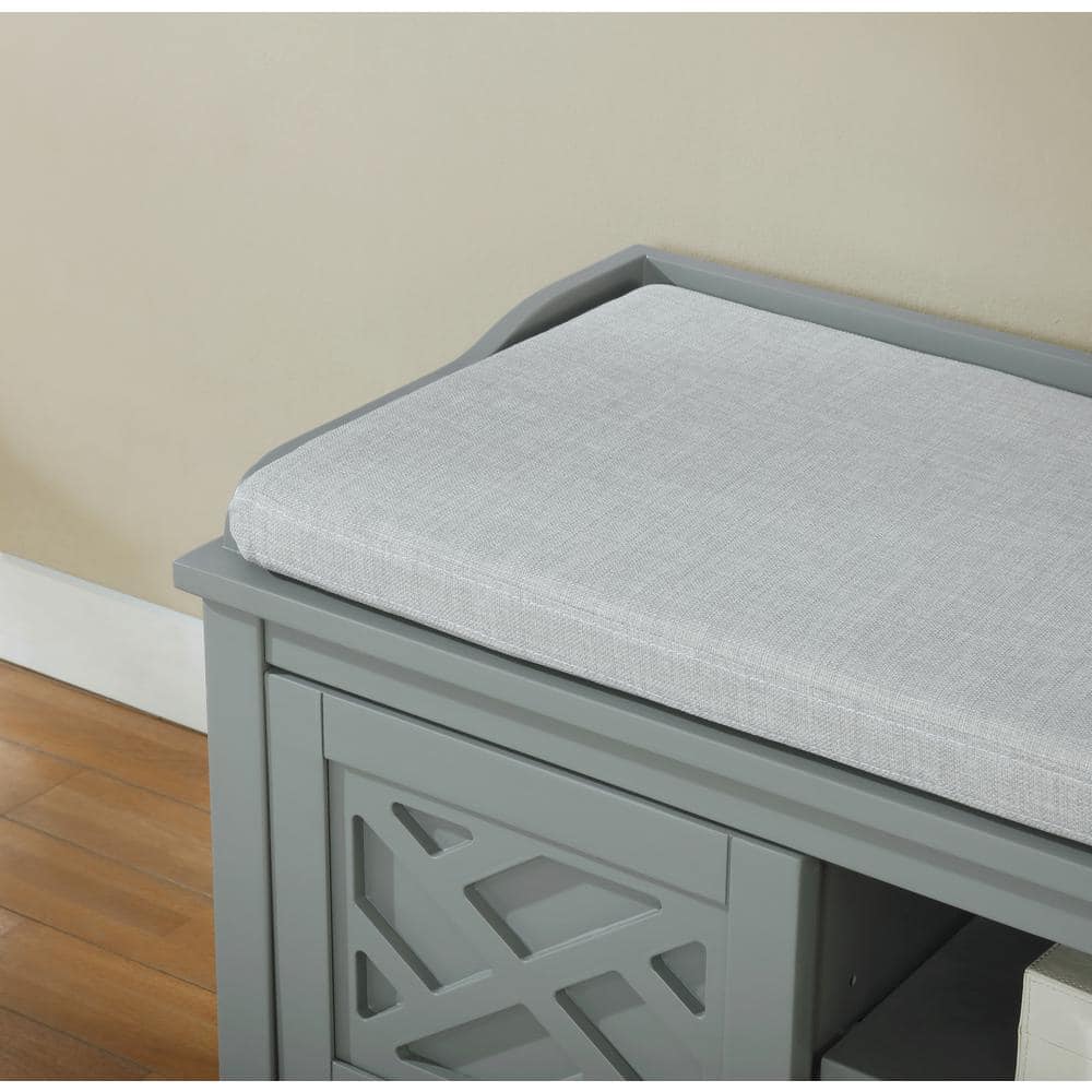 Coventry Dove Gray 45" Wood Storage Bench with Cushion