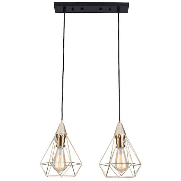 OUKANING 2 Light Modern Champagne Gold Indoor Island Pendant Light With   Champagne Gold Pendant Lights Hg Hcxlst 4363 64 600 