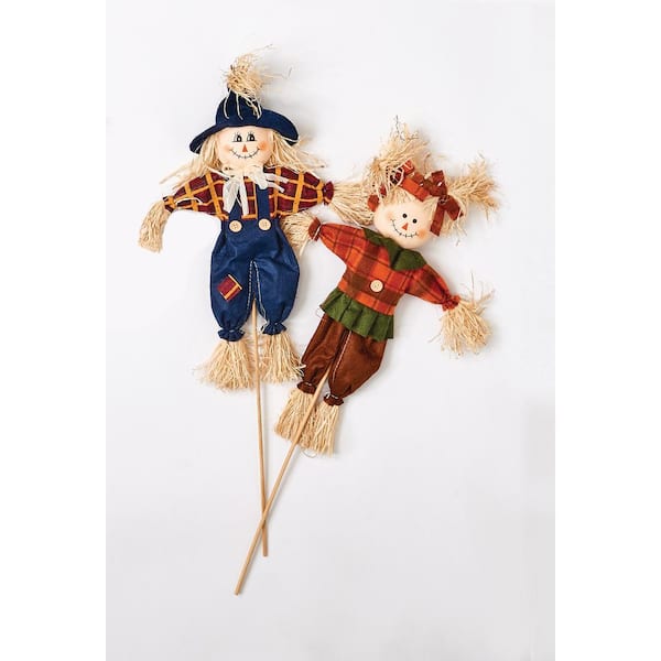 Worth Imports 15 in. Scarecrow on 9 in. Pick (Set-6)