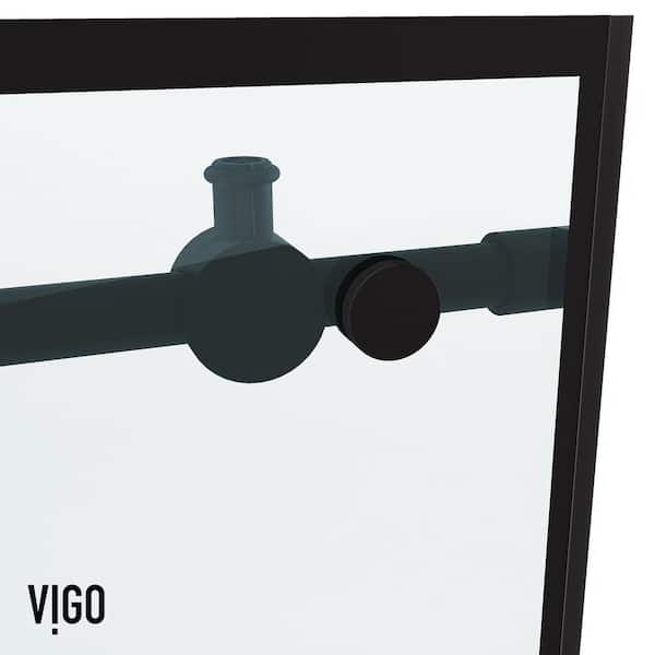 VIGO Elan 56 to 60 in. W x 74 in. H Frameless Grid Sliding