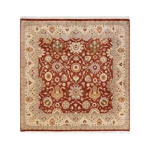 Mogul One-of-a-Kind Traditional Orange 6 ft. 2 in. x 6 ft. 3 in. Oriental Area Rug