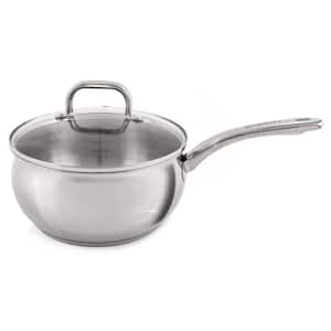 Belly Shape 3.2 qt. 18/10 Stainless Steel Sauce Pan with Glass Lid